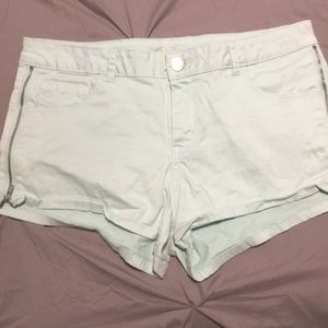 Light teal short shorts